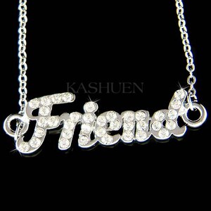 Swarovski Crystal BFF Amor Mejor Amigo Carta Colgante Collar Joyería Larga Distancia Remoto Buena Amistad Cumpleaños Lindo Regalo de Navidad Nuevo