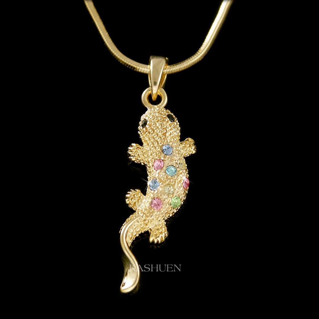 Swarovski Crystal Multi Color Rainbow Gecko Lizard REPTILE Salamander ...