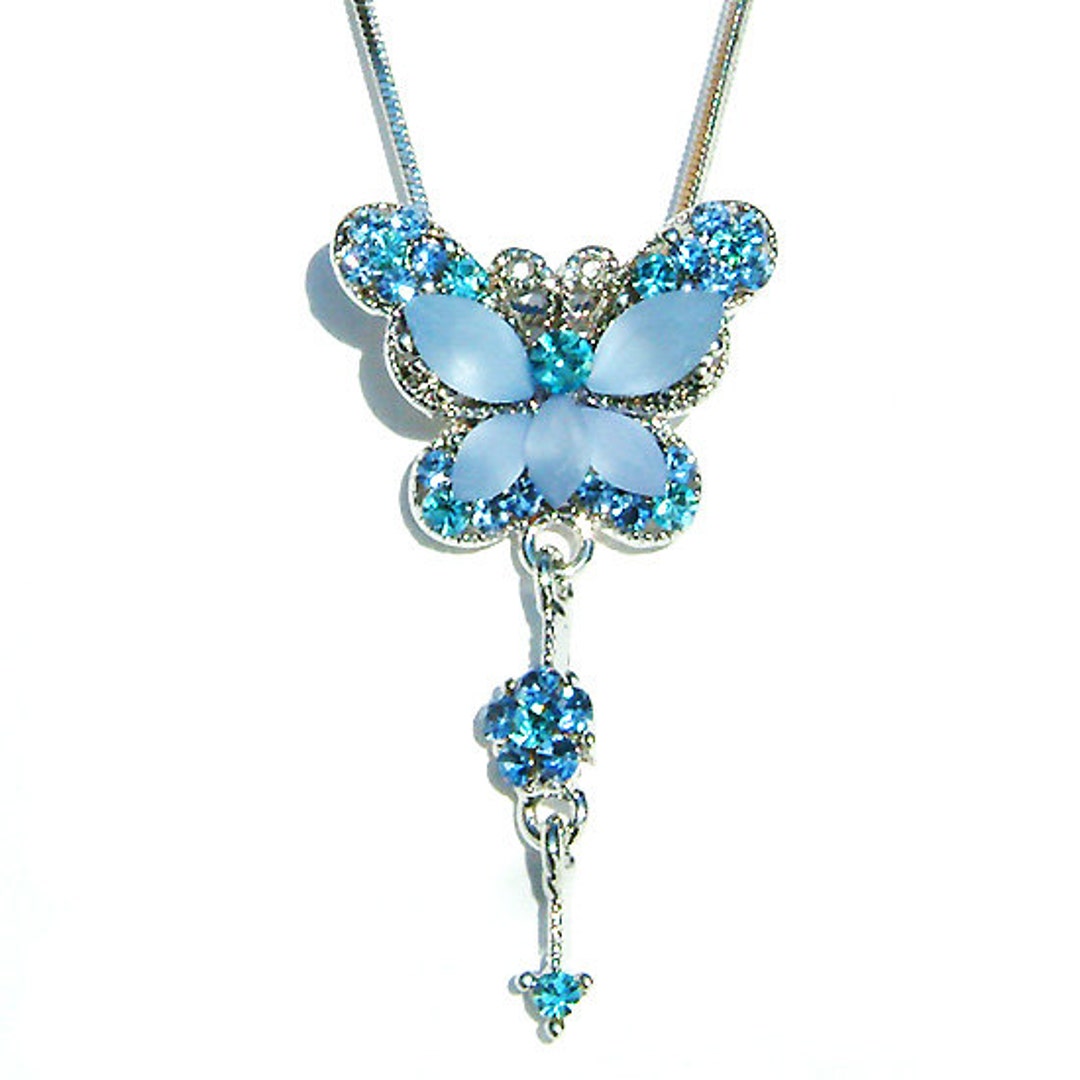 Swarovski Crystal Blue BUTTERFLY Bridal Wedding Mother's Day Gift