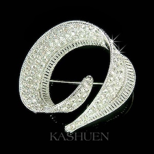 Swarovski Kristall Elegant Abstrakt Kurv Virvel Brudgum Brudgum Brudtärna Brudens Mor Nål Skärp Brosch Smycken Julklapp Nytt