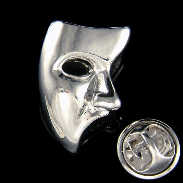 Phantom of the Opera Silver OR Broadway Masquerade Mask Dance Tie Tack Clutch Lapel Pin Christmas Best Friend Friends Unique Unisex Gift New