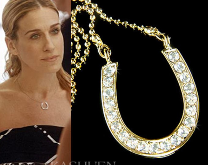 Swarovski Crystal Lucky Horseshoe Necklace Gold Bridal Wedding  Western Jewelry Celebrity Birthday 20th 21st 22nd 23rd 24th Christmas Gifts