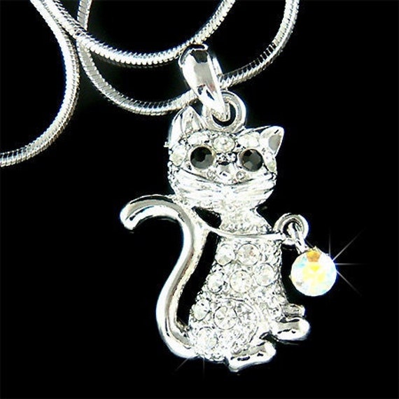 Swarovski cheap cat necklace