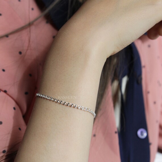 Delicate Fancy Rare Sterling Silver Chain Simple Unique