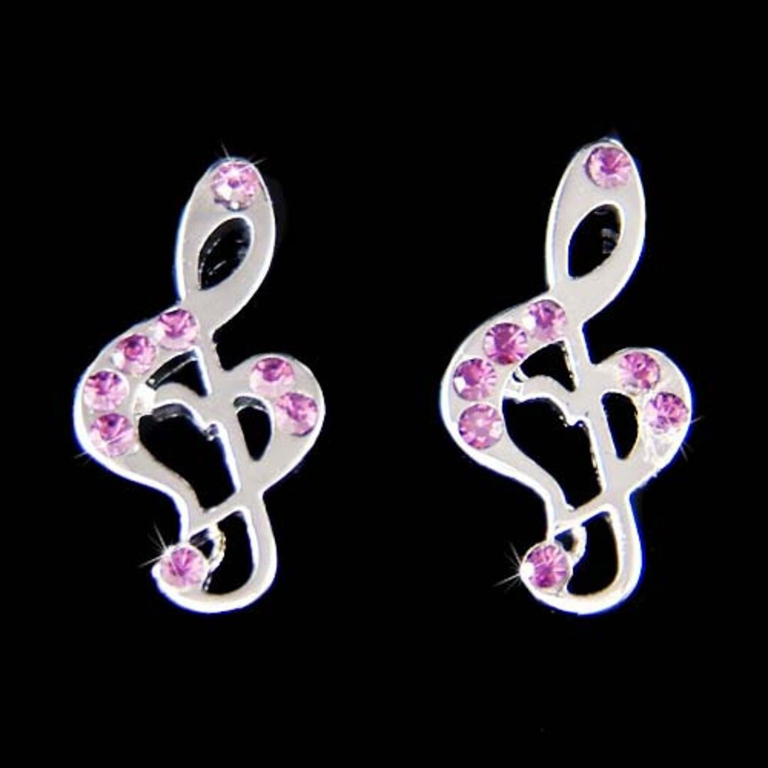 Girl's Starlet Shimmer Set of 5 Multi Color Rhinestone Musical Note Treble Cleft Silver Rings Girl's Starlet Shimmer Set of 5 Multi Color Rhinestone Musical Note Treble Cleft Silver Rings