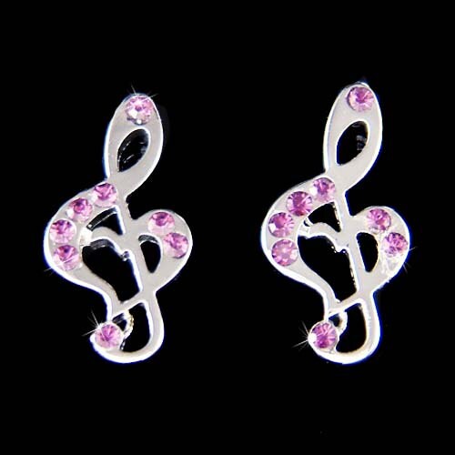 Girl's Starlet Shimmer Set of 5 Multi Color Rhinestone Musical Note Treble Cleft Silver Rings Girl's Starlet Shimmer Set of 5 Multi Color Rhinestone Musical Note Treble Cleft Silver Rings