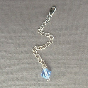 Swarovski Crystal Something Blue Sterling silver Extender Chain for Necklace - 3 3/4 inches - Make Your Necklace Longer -Addition to Jewelry