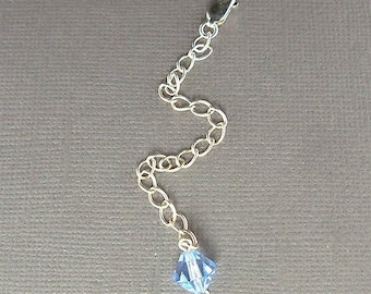 Swarovski Crystal Something Blue Sterling silver Extender Chain for Necklace - 3 3/4 inches - Make Your Necklace Longer -Addition to Jewelry