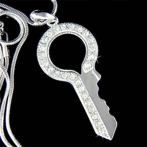 Swarovski Crystal Wish Key to My Heart Charm Pendant Realtor Homeowner Necklace Real Estate Agent Keychain Jewelry Christmas Birthday Gift