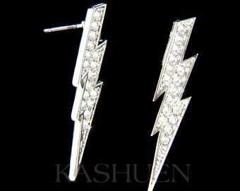 Swarovski Crystal Punk Rock 80s Lightning Bolt Jewelry