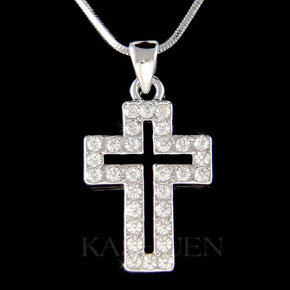 Swarovski Crystal Cross Necklace in STERLING SILVER Chainfaith  Necklaceperfect Gift for Mom for Friends Birthday Present for Her. - Etsy  India
