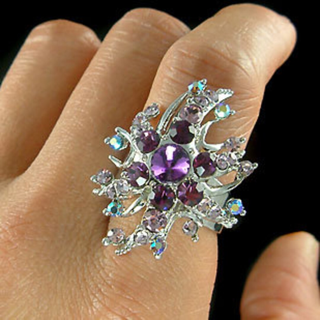 Swarovski Crystal Purple Snowflake Sunburst Sparkle Glamorous