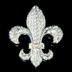 Cristal Swarovski Français fleur de lys fleur floral France Paris broche broche mariée mariage mère de la mariée bijoux cadeau de Noël nouveau