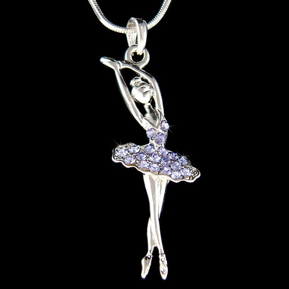 blu Ballerina Collana Crystal balletto ballerina ballerino di catena fascino del pendente