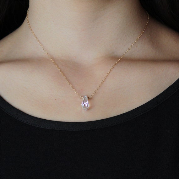 14K Gold Filled Swarovski Crystal Aurora Borealis Faceted AB