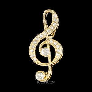 Swarovski Kristall Violinschlüssel Liebe Musik Note Gold Tone Pin Brosche Schmuck Musiker Beste Freunde Mutter Tochter Band Weihnachtsgeschenk