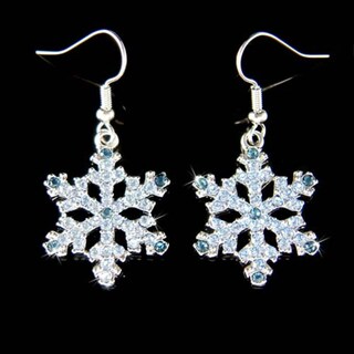 YAFEINI Orecchini Pendenti A Fiocco Di Neve In Argento 925 Con Zirconi Blu | Regalo Di Natale Per Donna