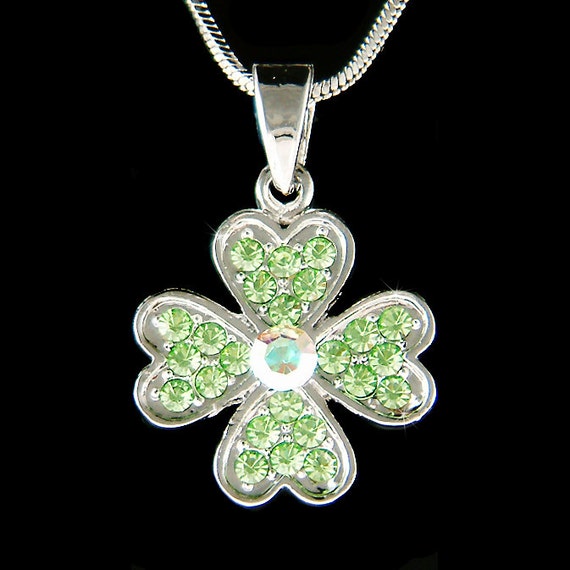 Swarovski Crystal Green Irish Saint Patrick's Day Lucky Four Leaf