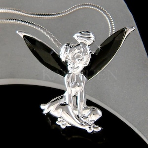 Collar de Campanilla verde con cristales Swarovski, colgante de hada dorada, dije de ángel mágico, joyería de fantasía, regalos de Navidad, 20, 30 y 40 cumpleaños. imagen 11