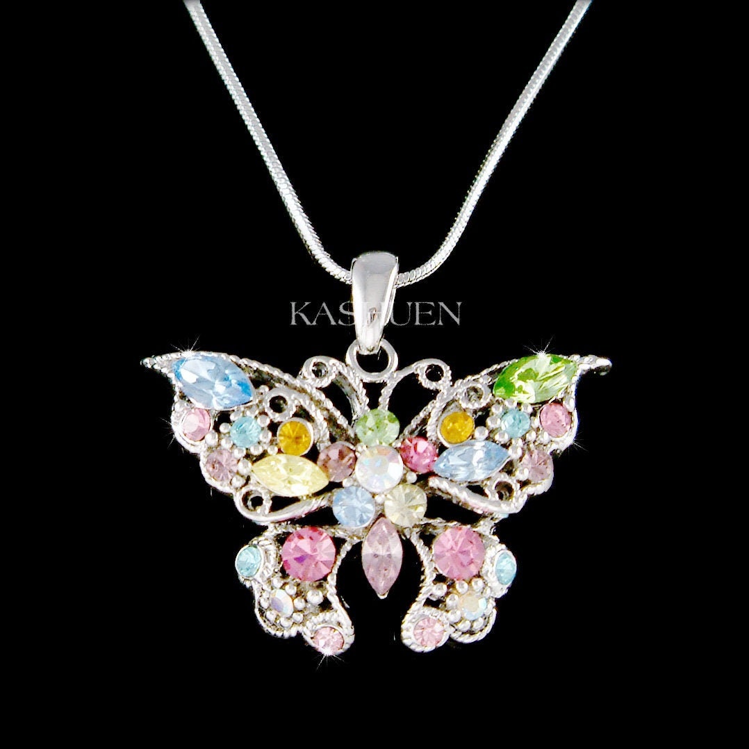Beautiful Penguin Pendant Necklace 21" Chain Multicolor Crystals Rhodium Plated Beautiful Penguin Pendant Necklace 21" Chain Multicolor Crystals Rhodium Plated
