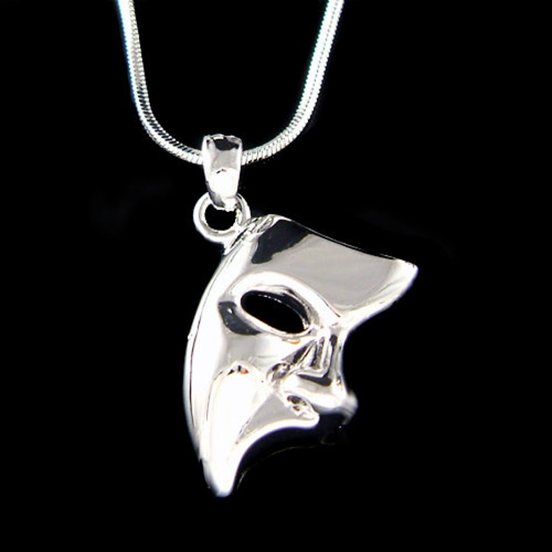 Phantom of the Opera Masquerade Mask Pendant Charm Necklace Etsy