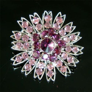 Swarovski Crystal Purple Bridal Wedding Sash Bouquet Focal Pin Brooch Jewelry Sunshine Starburst Energy Eco Goddess Christmas Gift New Cute