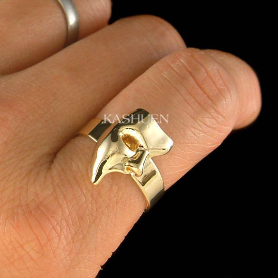 Phantom of the Opera Mask Ring, Masquerade Adjustable Ring