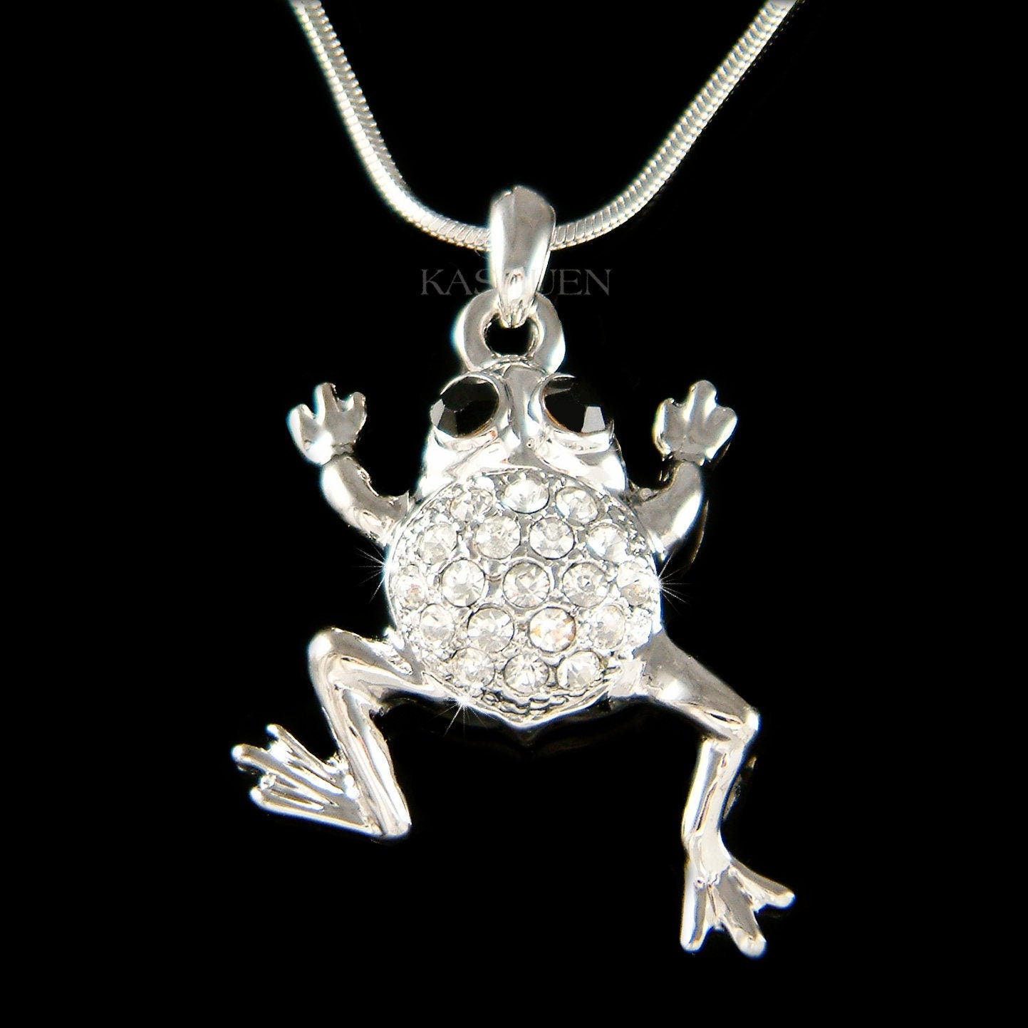 Swarovski clearance frog necklace