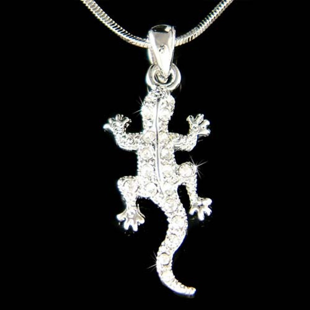 Swarovski Crystal Lizard REPTILE Salamander Gecko Charm Pendant ...