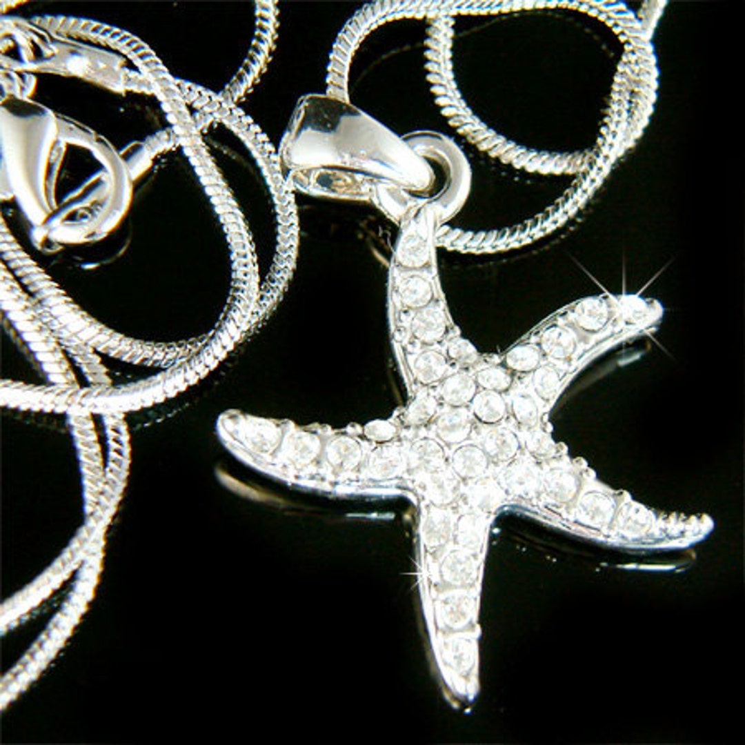 Swarovski Crystal Pendant Swarovski Starfish Necklace Starfish