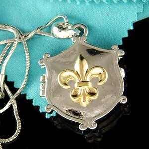 French Paris Fleur de Lis Locket Keep Sake Lover Iris Lily Flower France Charm Pendant Chain Necklace Mothers day Christmas Valentine Gift