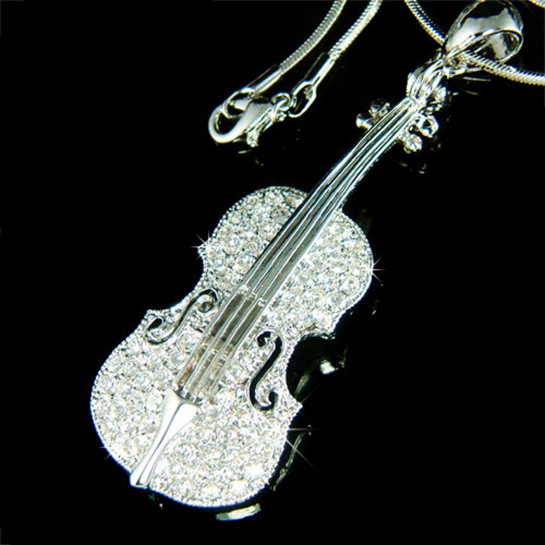 Big Swarovski Crystal MUSIC Violin Viola Fiddle Musical