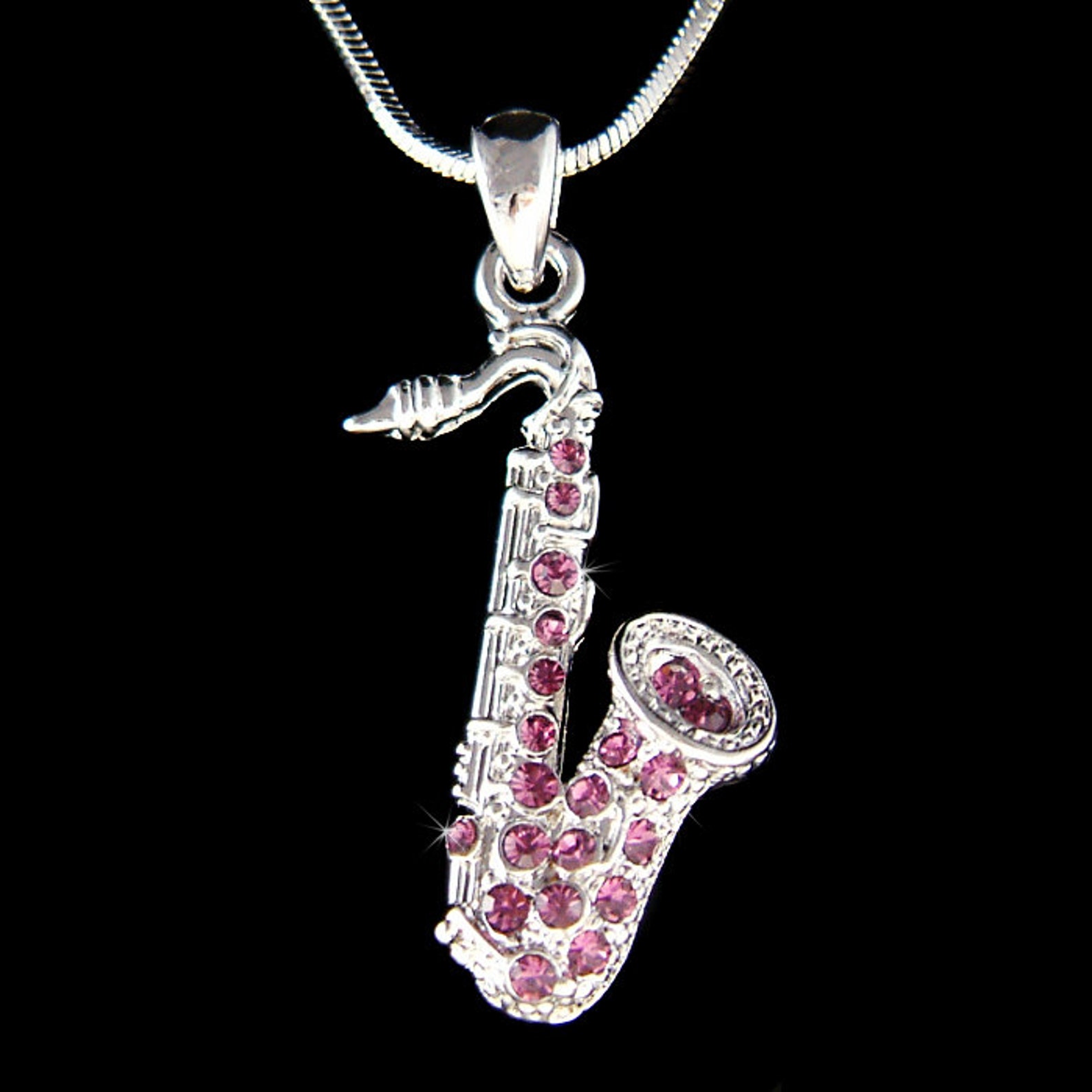 Swarovski Crystal TENOR ALTO Sax Purple SAXOPHONE Charm Etsy