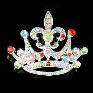 Fleur De Lis Crown Brooch Pin - Etsy display picture 1