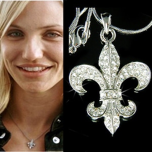 Swarovski Cristal Fleur de lis lys París Francia Iris Lily Flor Bandera Collar Joyería Día de las Madres Esposa BFF Navidad 20 30 Regalo de cumpleaños