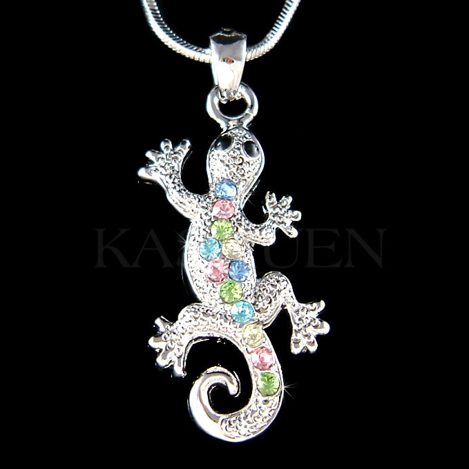Swarovski Crystal Multi Color Rainbow Lizard REPTILE Salamander Gecko ...