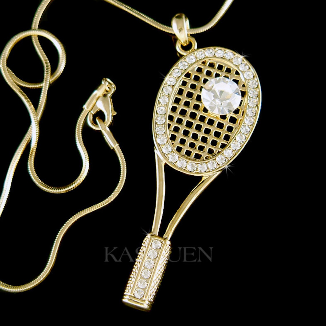 Swarovski Crystal Tennis Ball Racket Racquet Sports Tournament Etsy