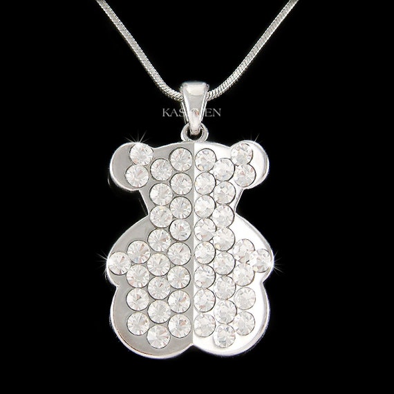 Swarovski teddy bear necklace deals