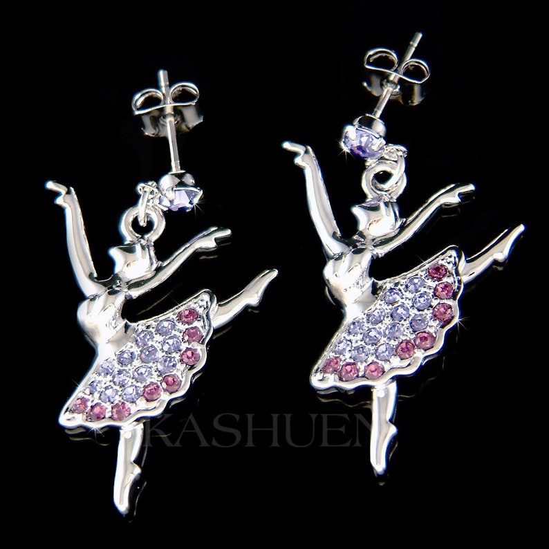 Swarovski Crystal Teal Blue BALLERINA Earrings the Nutcracker Etsy