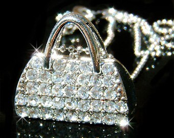 Swarovski Crystal Sparkling Handbag Clutch Purse Chain