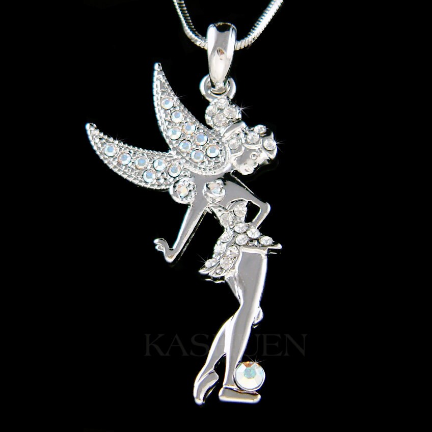 Swarovski Crystal Fairy Angel Necklace Wings Charm Magic Chain Sexy Pendant  Women Jewelry 30th 35th 40th 45th 50th Birthday Christmas Gifts