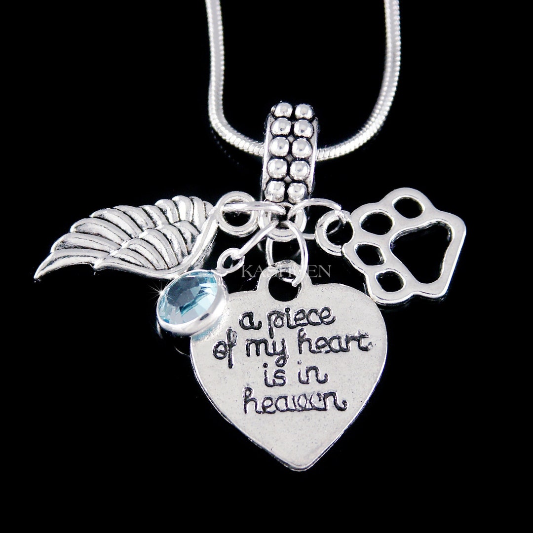 Pet Loss Memorial Gift Love Dog Cat Pawprint Necklace Paw Print Angel ...