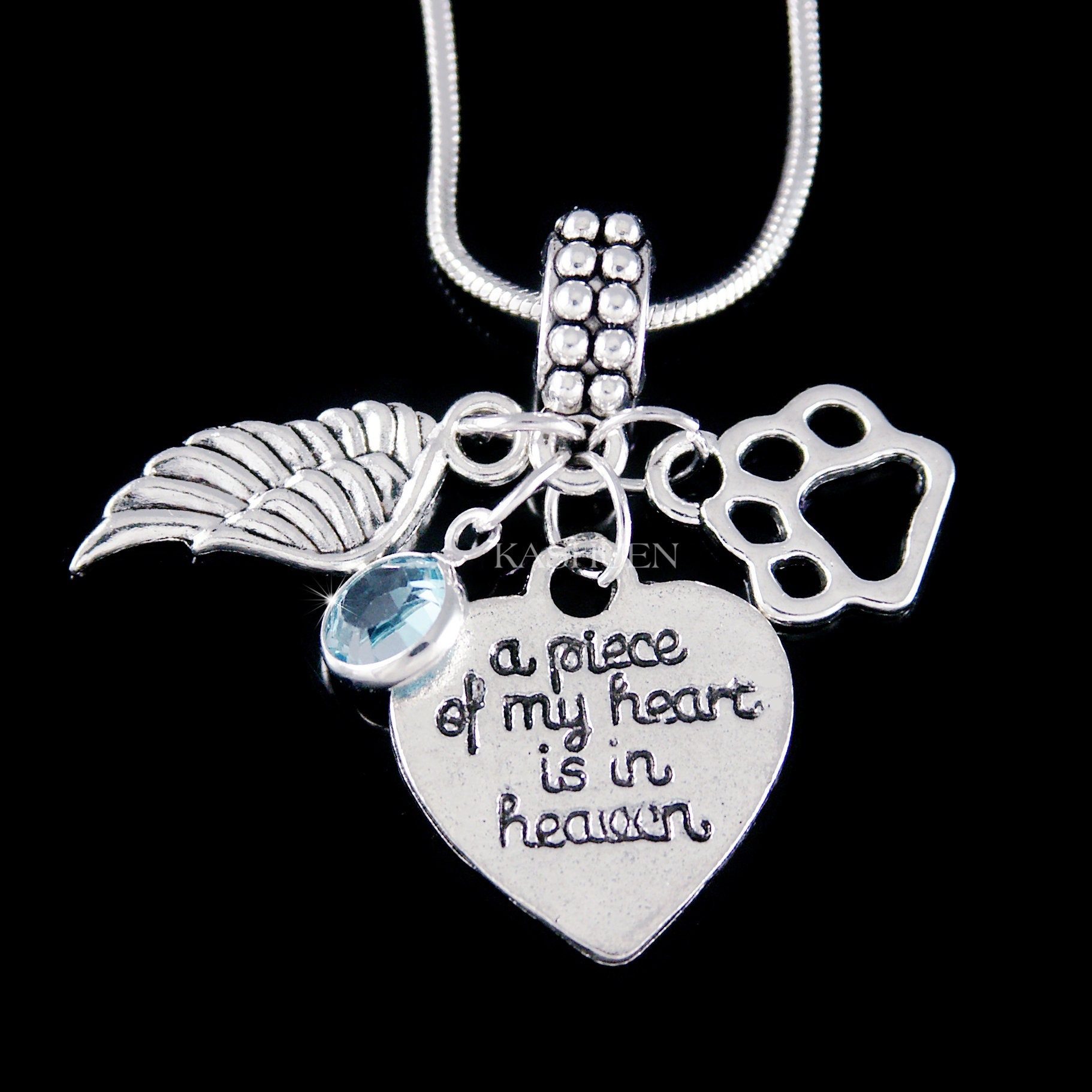 Pet Loss Memorial Gift Love Dog Cat Pawprint Necklace Paw Print Angel ...