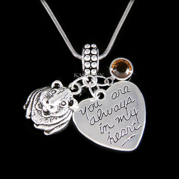 Guinea Pig You are Always in My Heart Memorial Love Animal Necklace Bangle Charm fit European Bracelet Sympathy Gift Jewelry Pet Loss Memory