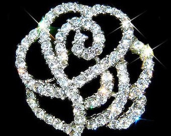 Swarovski Crystal Classy Elegant Dainty Rose Flower Floral Pin Brooch Best Friends Bridesmaids Wedding Jewelry Christmas 40th Birthday Gift