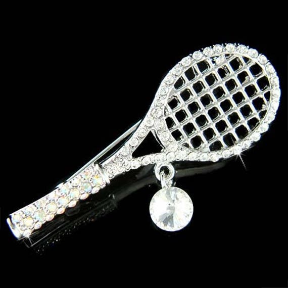 Swarovski Crystal Rhinestone Big Tennis Ball Racket Racquet  display picture 1