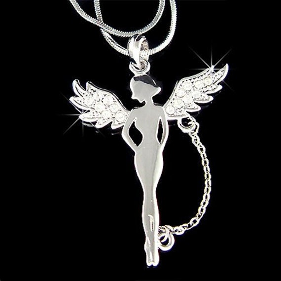 Swarovski Crystal Fairy Tinkerbell Tinker Bell Guardian Angel - Guardian Angel Of Love Swarovski Crystal Pendant Necklace Swarovski Crystal Fairy Tinkerbell Tinker Bell Guardian Angel - Guardian Angel Of Love Swarovski Crystal Pendant Necklace