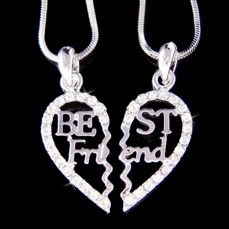 Beste Freundin Kette Für 2 Swarovski Kristall BFF Liebe beste Freundin Herz 2 Ketten | Etsy