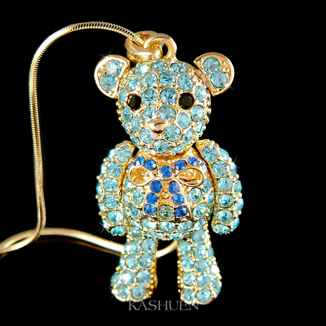 ネックレス・ペンダント SWAROVSKI Teddy Heart Blue Long Necklace 5729822 Teddy pendant, Teddy, Blue, Ruthenium plated | Swarovski