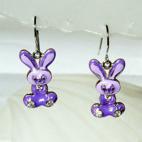Swarovski Crystal Purple Holiday Easter Bunny Rabbit Hare 4H